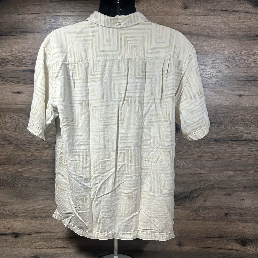Tommy Bahama 100% Silk Button Up Shirt Mens Large Aztec Short Sleeve Hawaiian - Picture 5 of 7